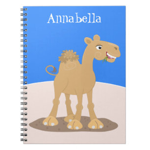 Cute happy smiling camel cartoon illustration notebook