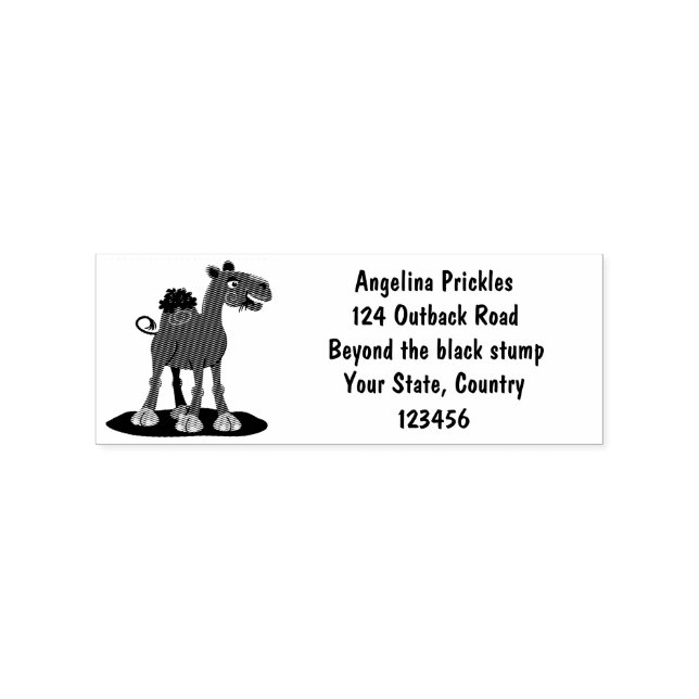 Cute happy smiling camel cartoon illustration rubber stamp (Imprint)