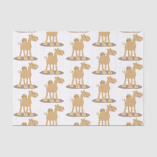Cute happy smiling camel cartoon illustration tissue paper