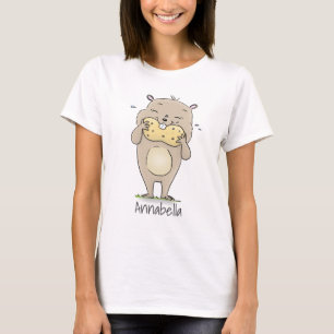 Cute happy smiling hamster with peanut cartoon T-Shirt