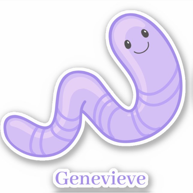 Cute happy smiling purple inch worm personalized (Front)