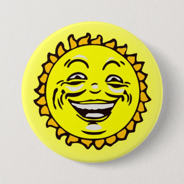 Cute Happy Smiling Sun 3 Inch Round Button (Front)