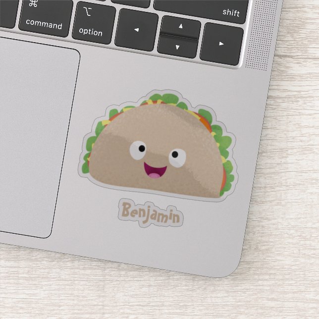 Cute happy smiling taco cartoon illustration (Detail)
