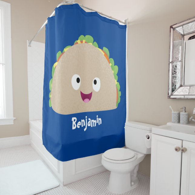 Cute happy smiling taco cartoon illustration (In Situ)