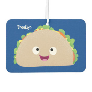 Cute happy smiling taco cartoon illustration air freshener