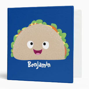 Cute happy smiling taco cartoon illustration  binder