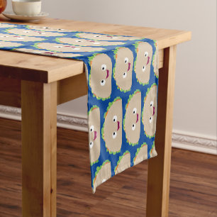 Cute happy smiling taco cartoon illustration short table runner