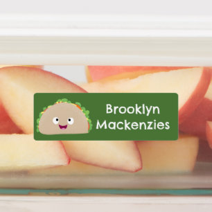 Cute happy smiling taco cartoon personalized