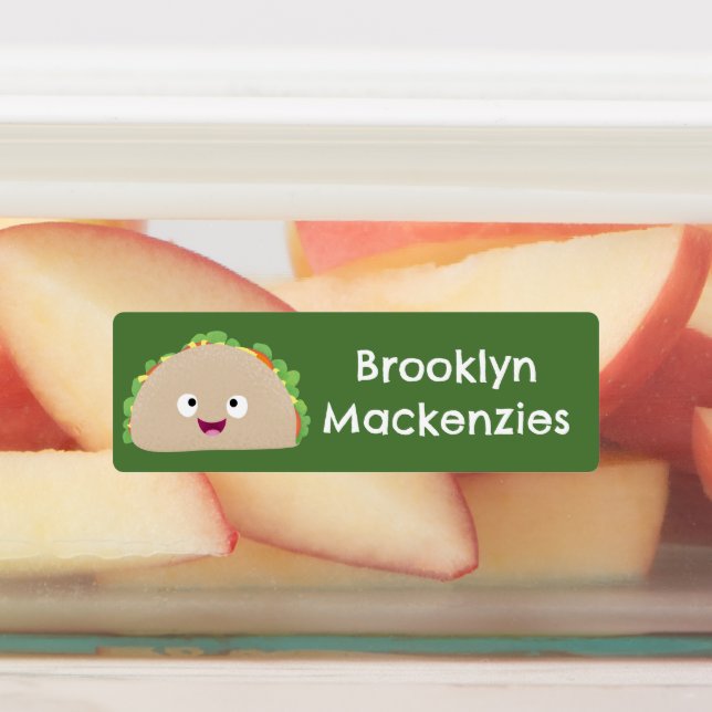 Cute happy smiling taco cartoon personalized (Affixed)