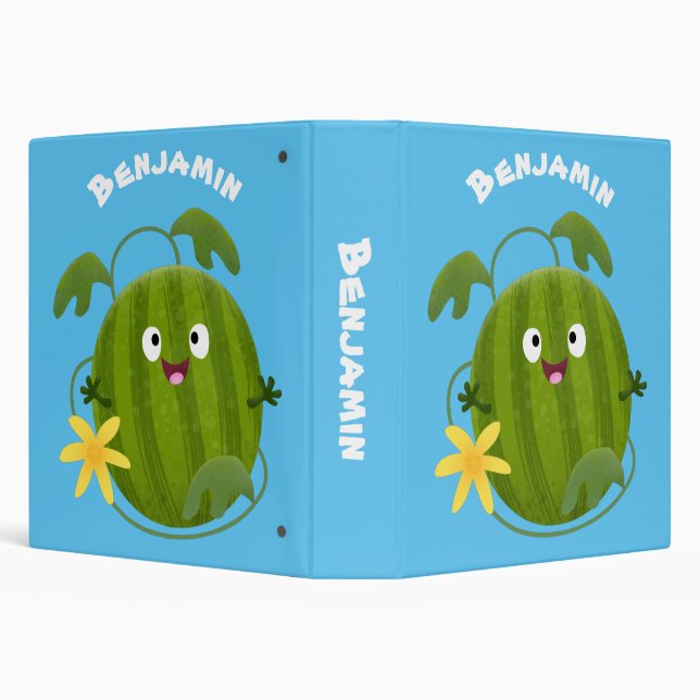 Cute happy smiling watermelon cartoon binder (Background)