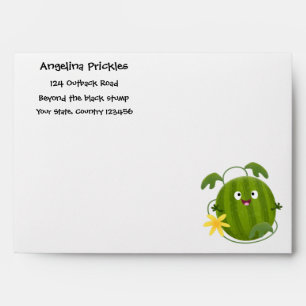 Cute happy smiling watermelon cartoon envelope