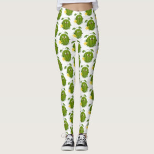 Cute happy smiling watermelon cartoon leggings