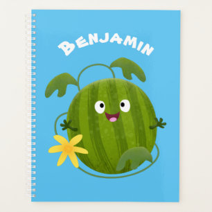Cute happy smiling watermelon cartoon planner