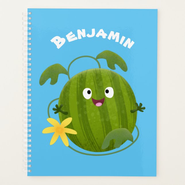 Cute happy smiling watermelon cartoon planner (Front)