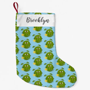 Cute happy smiling watermelon cartoon small christmas stocking
