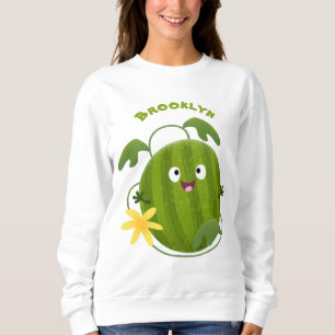 Cute happy smiling watermelon cartoon sweatshirt