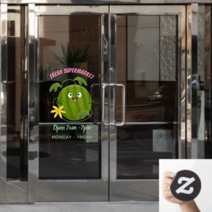 Cute happy smiling watermelon cartoon window cling