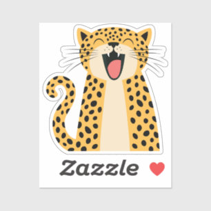 Cute Happy Smiling Wild Leopard Cartoon  