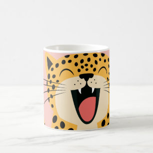 Cute Happy Smiling Wild Leopard Cartoon Coffee Mug