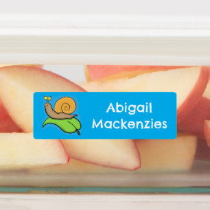 Cute, happy snail on a leaf cartoon personalized