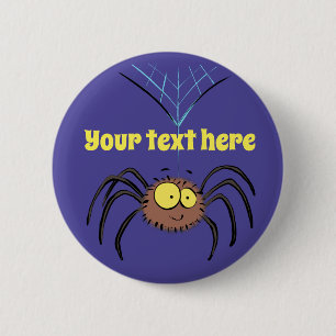 cute, happy spider cartoon 2 inch round button