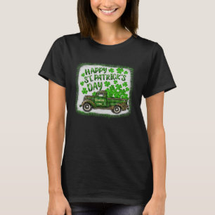 Cute Happy St Patrick s Day Leopard Shamrock Farm  T-Shirt