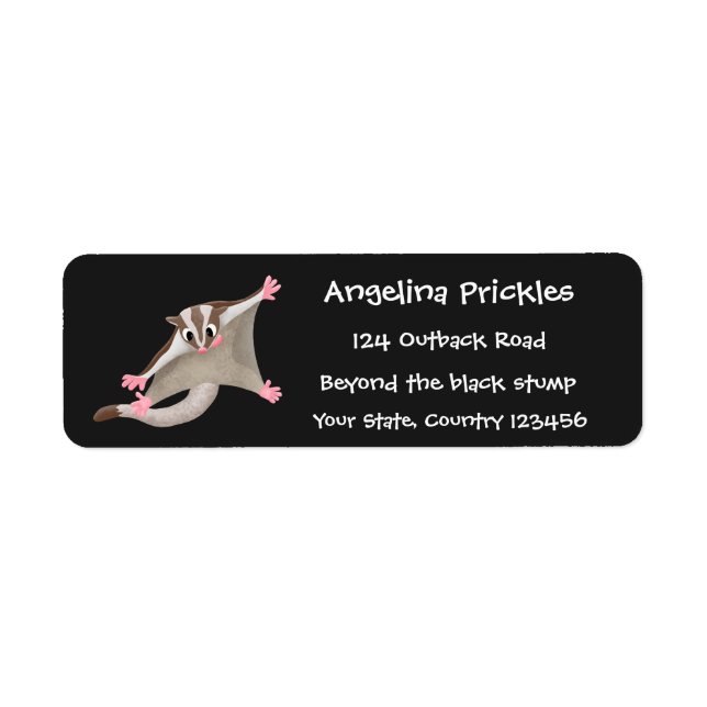 Cute happy sugar glider cartoon illustration (Front)