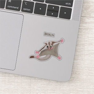 Cute happy sugar glider cartoon illustration