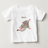 Cute happy sugar glider cartoon illustration