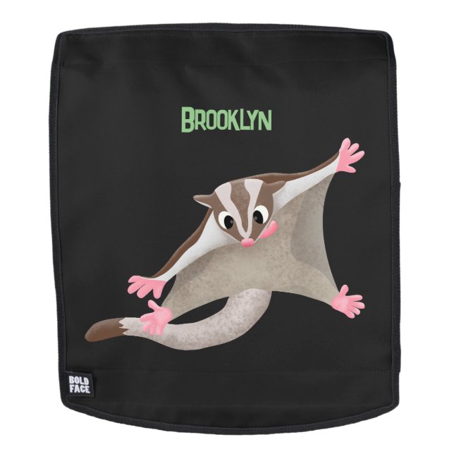 Cute happy sugar glider cartoon illustration backpack (Removable Face)
