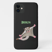 Cute happy sugar glider cartoon illustration