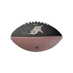Cute happy sugar glider cartoon illustration football