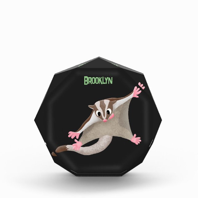 Cute happy sugar glider cartoon illustration photo block (Front)