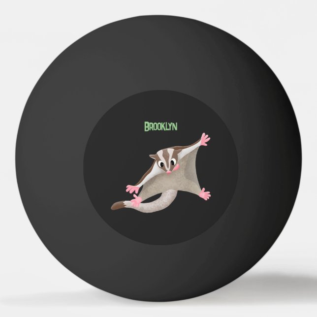 Cute happy sugar glider cartoon illustration ping pong ball (Front)