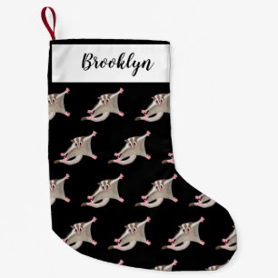 Cute happy sugar glider cartoon illustration small christmas stocking