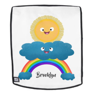 Cute happy sun cloud rainbow cartoon backpack