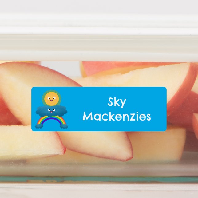 Cute happy sun cloud rainbow cartoon personalized (Affixed)