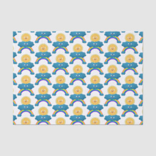 Cute happy sun cloud rainbow cartoon tissue paper