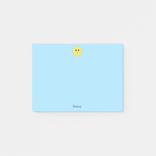 Cute Happy Sun on Light Blue Background Post-it Notes