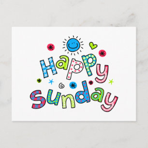 Cute Happy Sunday Week Greeting Text Expression Postcard