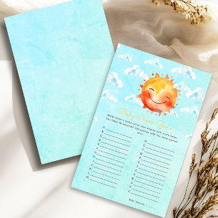 Cute Happy Sunshine Boho Baby Shower Name Game