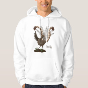 Cute happy superb lyrebird cartoon illustration hoodie