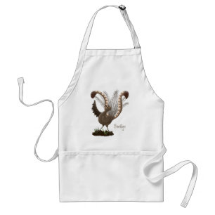 Cute happy superb lyrebird cartoon illustration  standard apron