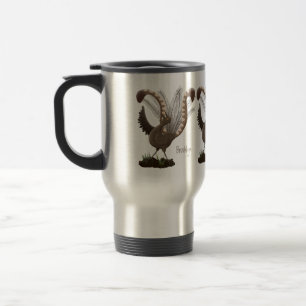 Cute happy superb lyrebird cartoon illustration travel mug