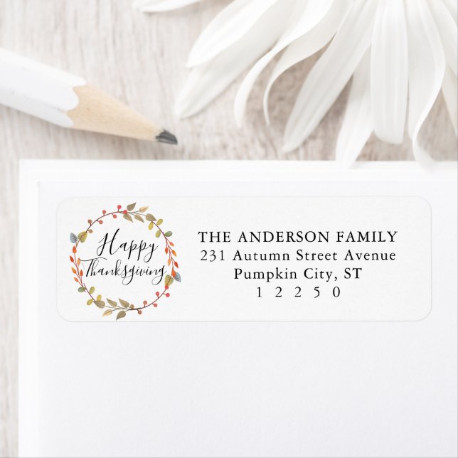 Cute Happy Thanksgiving Autumn Fall Wreath Holiday (Insitu)