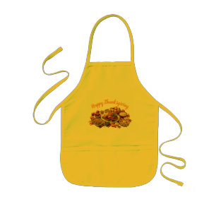 Cute Happy Thanksgiving Harvest Feast Kids Apron
