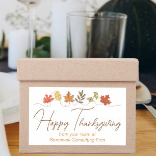 Cute Happy Thanksgiving Leaves Company Party Sticker