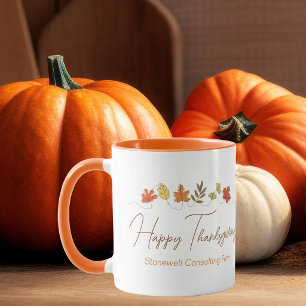 Cute Happy Thanksgiving Leaves Customized Mug