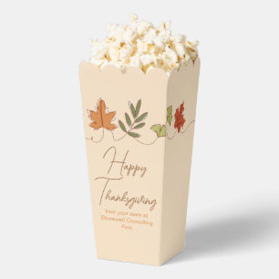 Cute Happy Thanksgiving Leaves Party Popcorn Favor Box