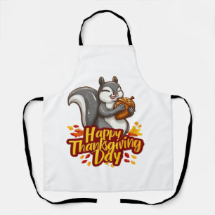 Cute Happy Thanksgiving Squirrel Classic T-Shirt Apron